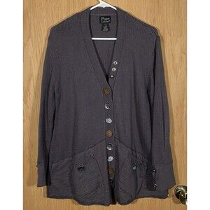 Pure Handknit Cardigan Sweater Lagenlook Boho Artsy Minimalist Women's Sz L/XL